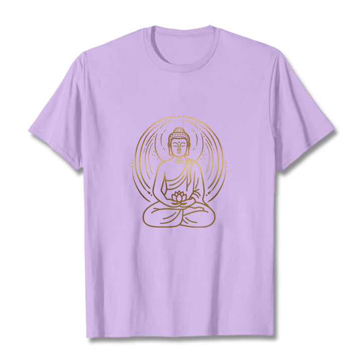 Maglietta Buddha Stones e alone di meditazione del Buddha che tiene in mano un fiore di loto - Prugna - 2XL - image 17