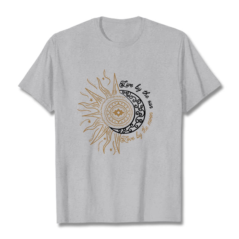 Maglietta Buddha Stones Live By The Sun Love By The Moon - Grigio chiaro - 2XL - image 20