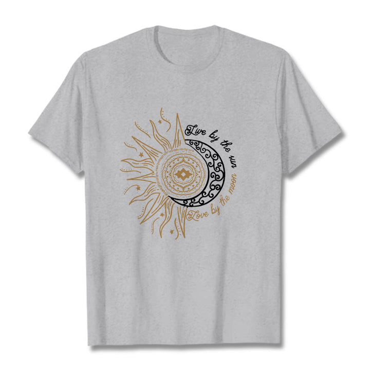Maglietta Buddha Stones Live By The Sun Love By The Moon - Grigio chiaro - 2XL - image 20