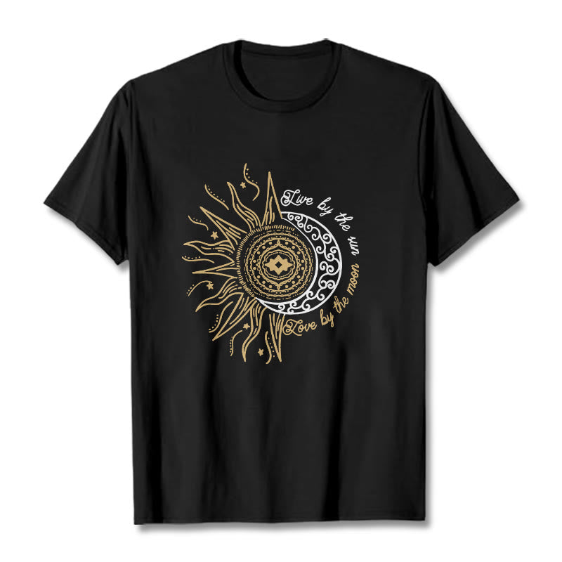 Maglietta Buddha Stones Live By The Sun Love By The Moon - Nero - 2XL - image 1
