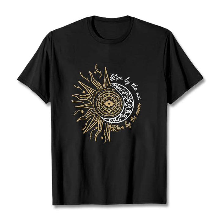 Maglietta Buddha Stones Live By The Sun Love By The Moon - Nero - 2XL - image 1