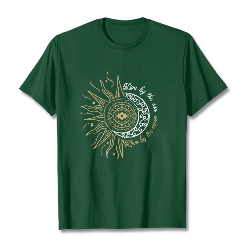 Maglietta Buddha Stones Live By The Sun Love By The Moon - Verde studentesco - 2XL - image 10
