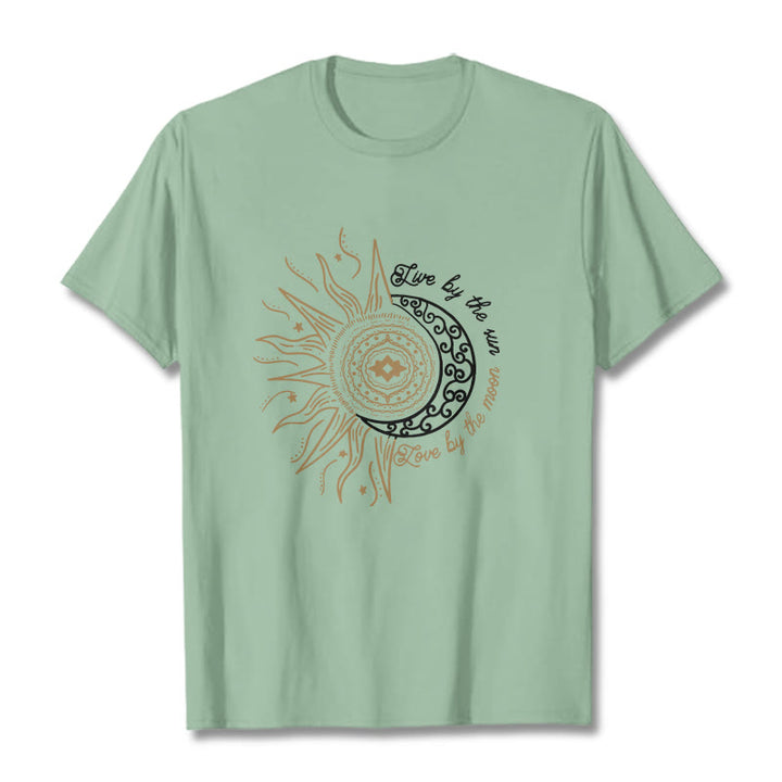 Maglietta Buddha Stones Live By The Sun Love By The Moon - Verde pallido - 2XL - image 14
