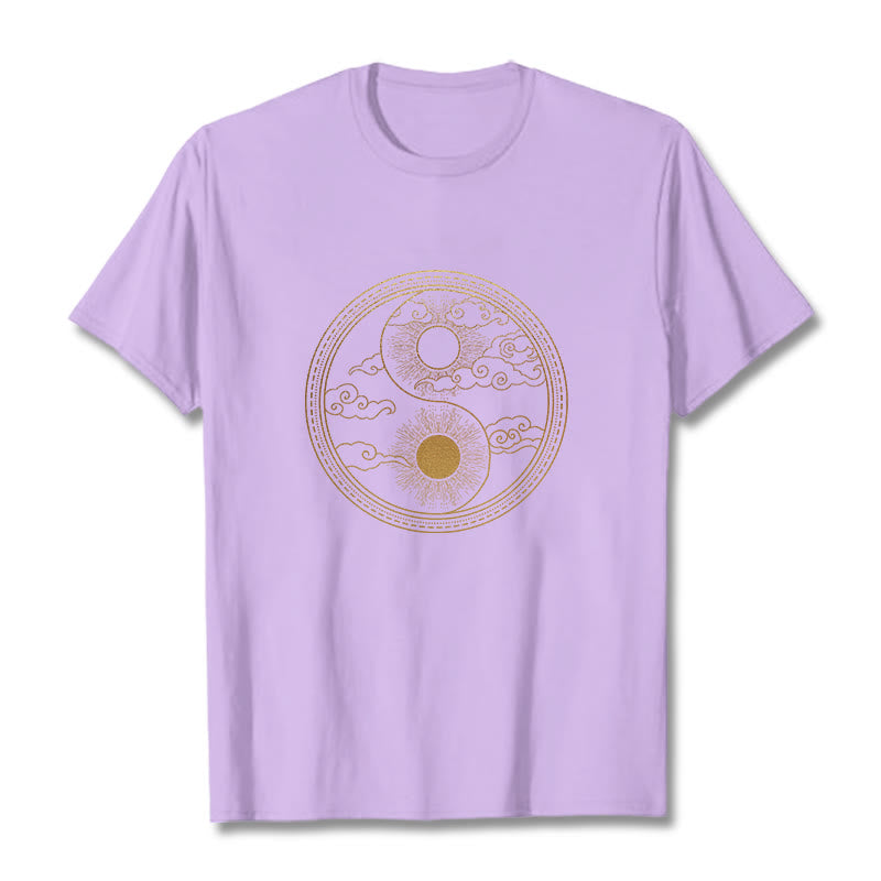 Maglietta Buddha Stones, Yin Yang, Sole e nuvole di buon auspicio - Prugna - 2XL - image 18