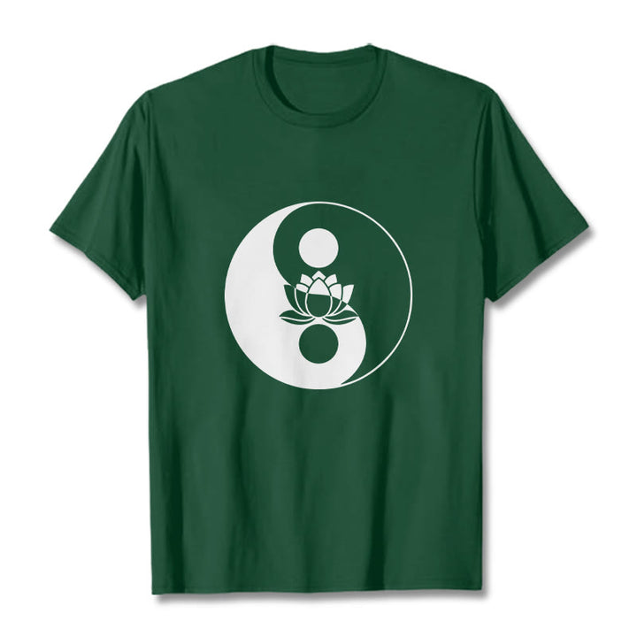 Maglietta Buddha Stones fiore di loto Yin Yang - Verde foresta - 2XL - image 11