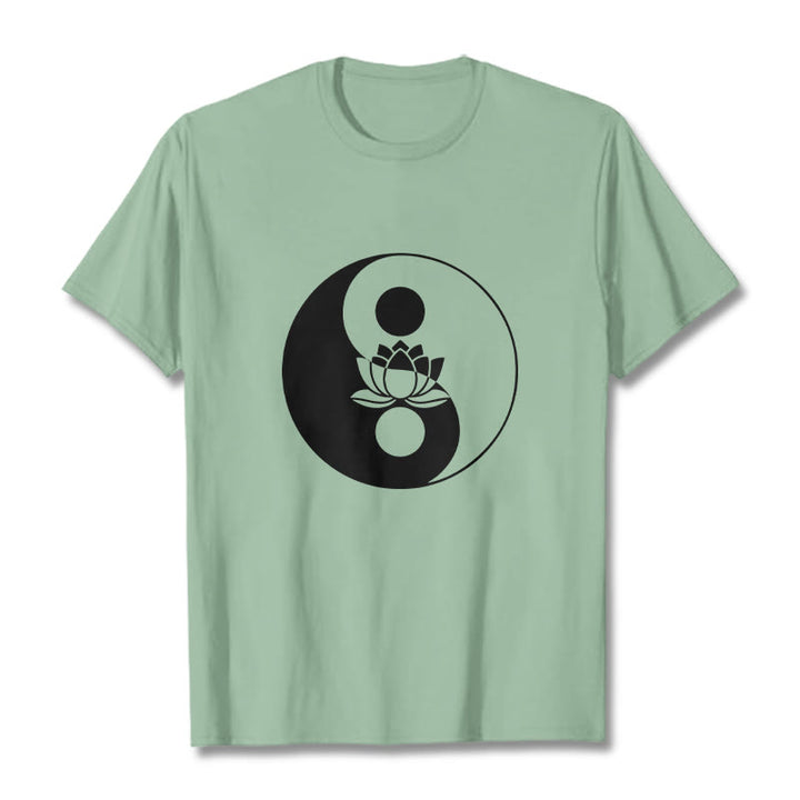 Maglietta Buddha Stones fiore di loto Yin Yang - Verde pallido - 2XL - image 15