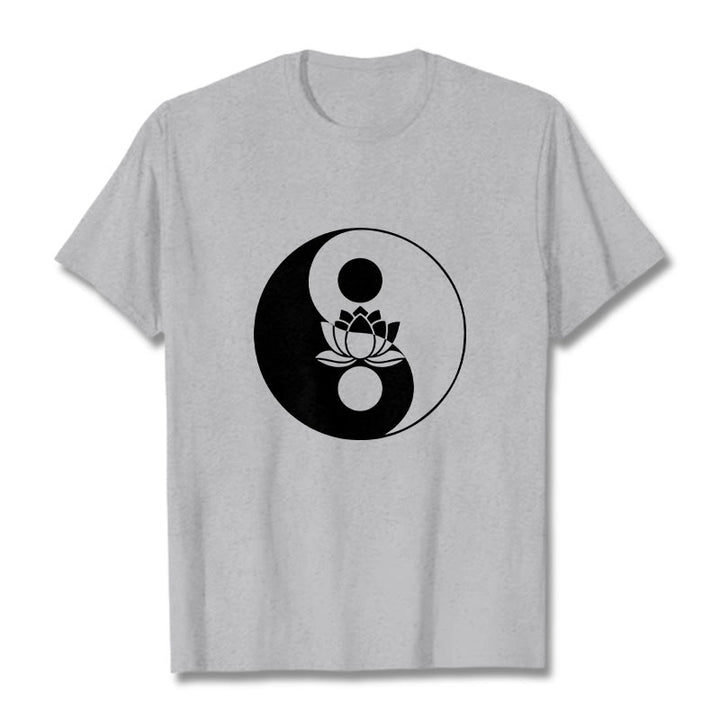 Maglietta Buddha Stones fiore di loto Yin Yang - Grigio chiaro - 2XL - image 20