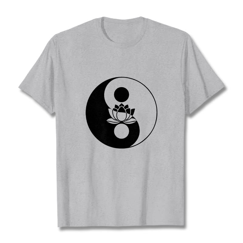 Maglietta Buddha Stones fiore di loto Yin Yang - Grigio chiaro - 2XL - image 19