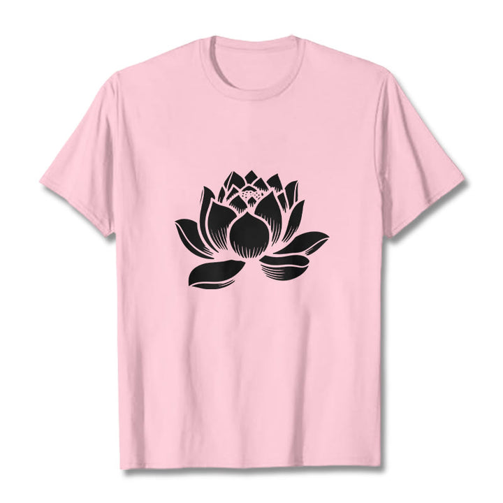 Maglietta con motivo a fiore di loto Buddha Stones - Rosa chiaro - 2XL - image 12