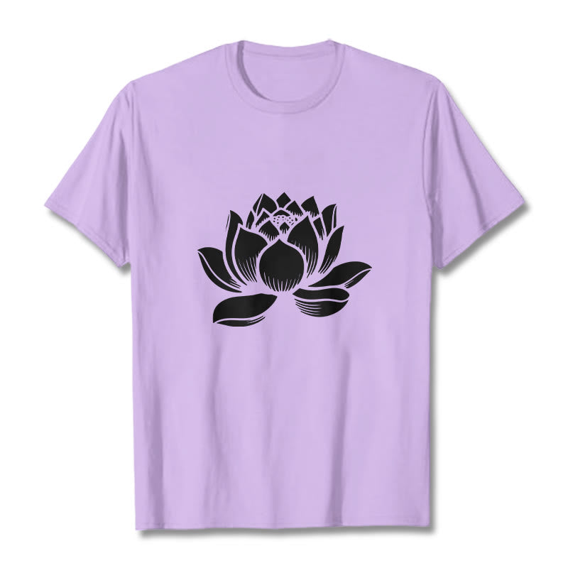 Maglietta con motivo a fiore di loto Buddha Stones - Prugna - 2XL - image 16
