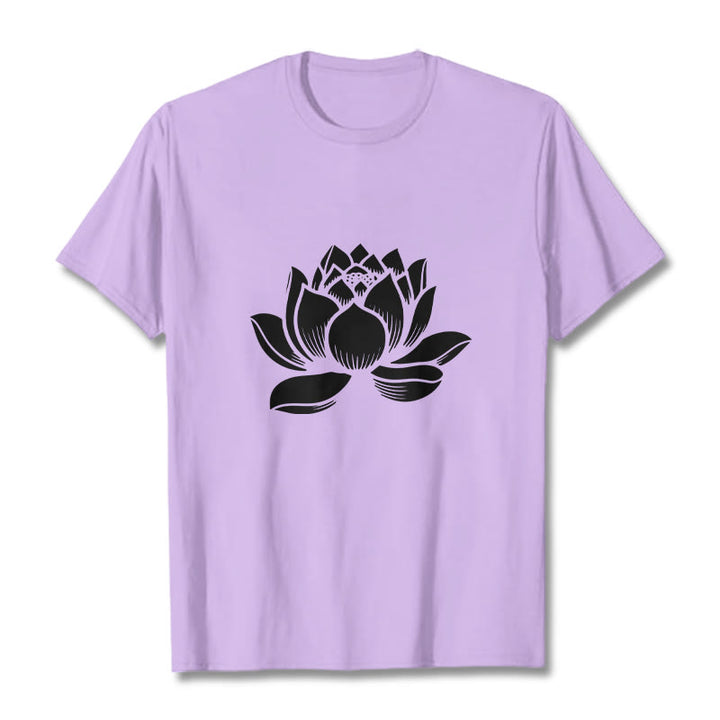 Maglietta con motivo a fiore di loto Buddha Stones - Prugna - 2XL - image 16