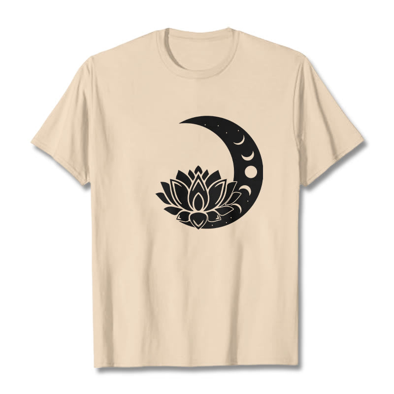 Maglietta Buddha Stones, mezzaluna, fiore di loto, sole - Biscotto - 2XL - image 9