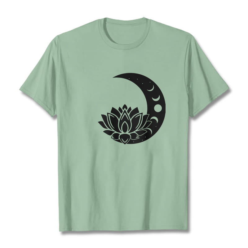 Maglietta Buddha Stones, mezzaluna, fiore di loto, sole - Verde pallido - 2XL - image 14