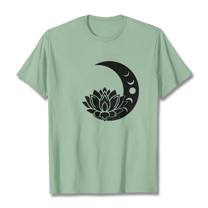 Maglietta Buddha Stones, mezzaluna, fiore di loto, sole - Verde pallido - 2XL - image 14
