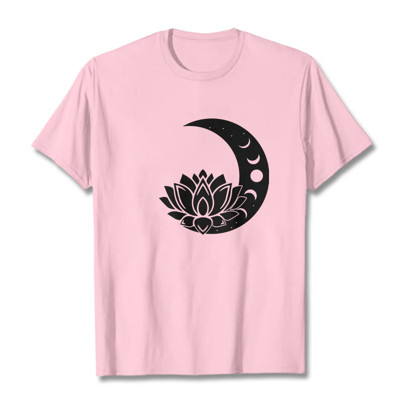 Maglietta Buddha Stones, mezzaluna, fiore di loto, sole - Rosa chiaro - 2XL - image 13
