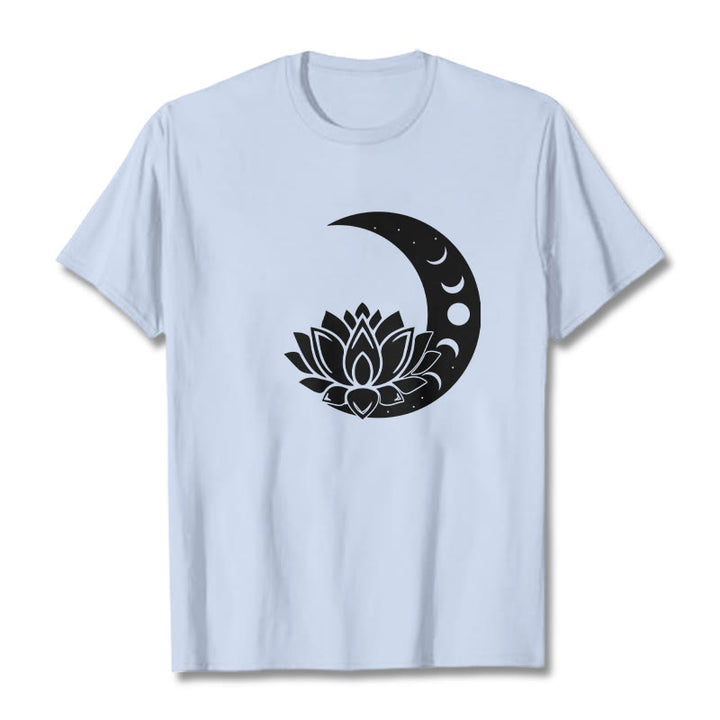 Maglietta Buddha Stones, mezzaluna, fiore di loto, sole - Ciano chiaro - 2XL - image 18