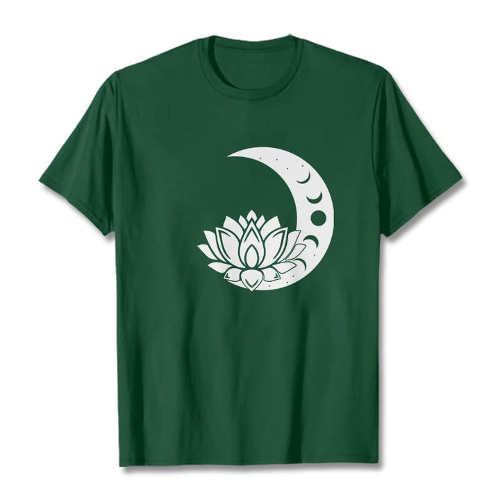 Maglietta Buddha Stones, mezzaluna, fiore di loto, sole - Verde foresta - 2XL - image 11