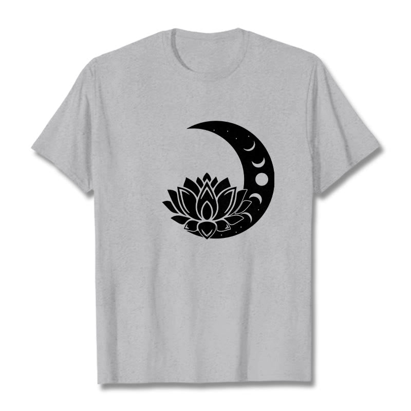 Maglietta Buddha Stones, mezzaluna, fiore di loto, sole - Grigio chiaro - 2XL - image 19