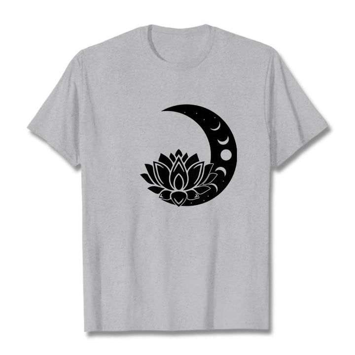 Maglietta Buddha Stones, mezzaluna, fiore di loto, sole - Grigio chiaro - 2XL - image 19