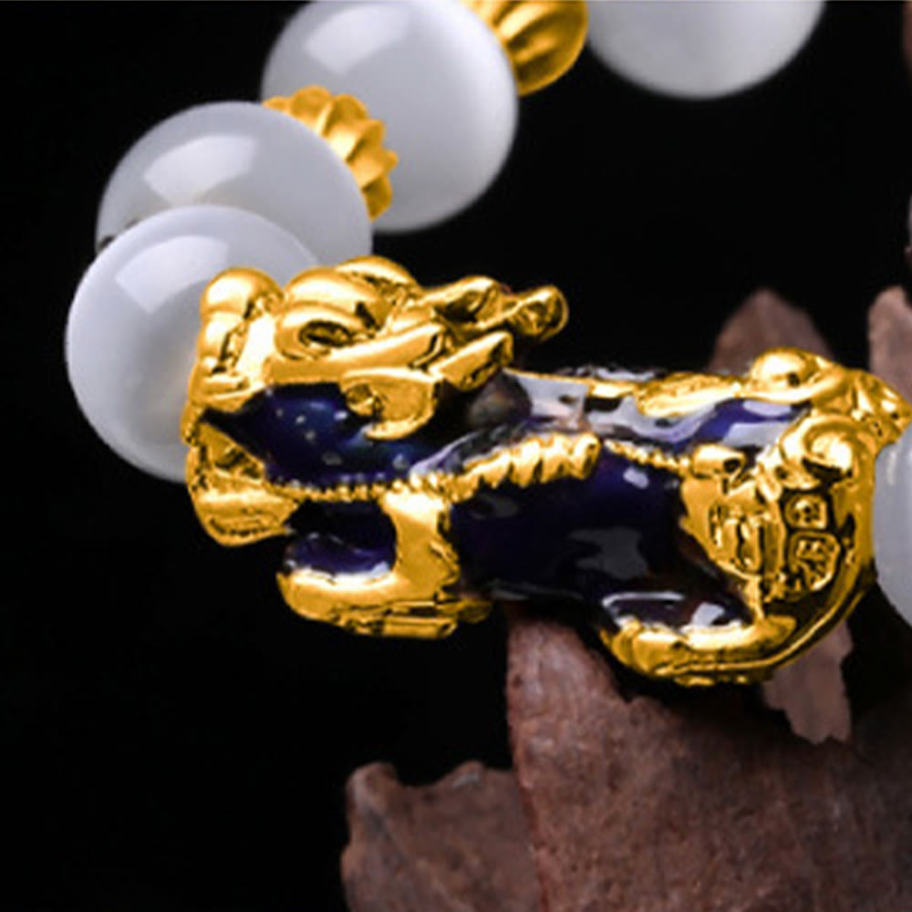 Braccialetto di supporto PiXiu con cambio colore degli occhi di gatto Buddha Stones