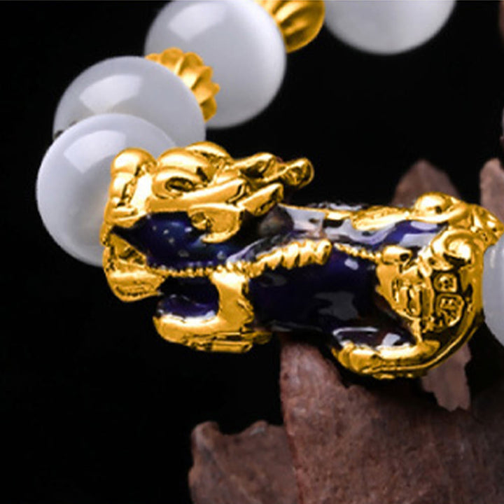 Braccialetto di supporto PiXiu con cambio colore degli occhi di gatto Buddha Stones