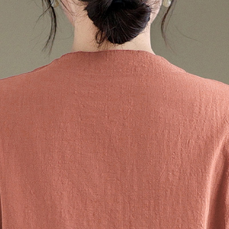 Abito midi cheongsam qipao con bottoni a rana, stile vintage estivo, in stile cinese , Buddha Stones - image 7