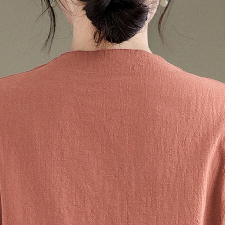 Abito midi cheongsam qipao con bottoni a rana, stile vintage estivo, in stile cinese , Buddha Stones - image 7