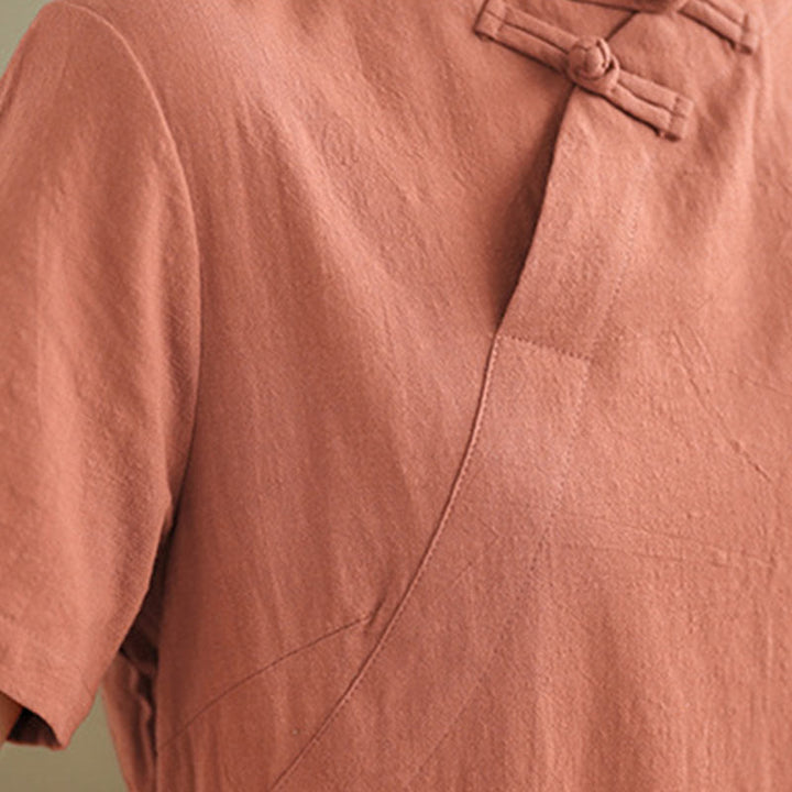 Abito midi cheongsam qipao con bottoni a rana, stile vintage estivo, in stile cinese , Buddha Stones - image 8