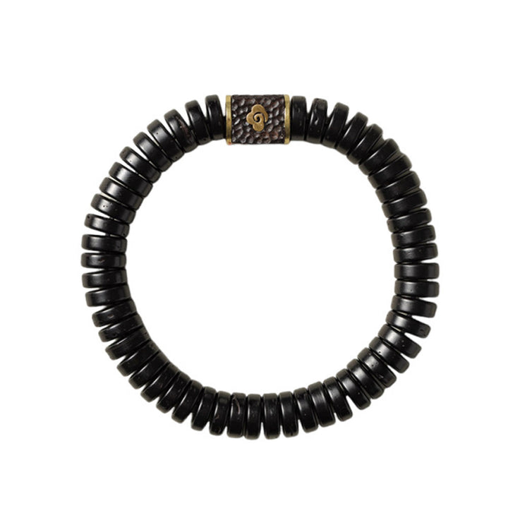Braccialetto positivo Buddha Stones, guscio di cocco tibetano e nuvole di buon auspicio