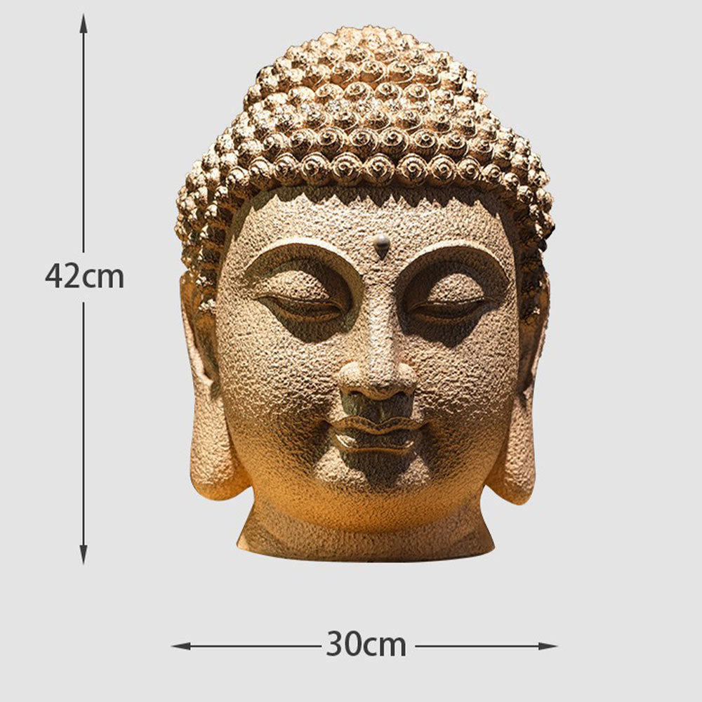 Statua in resina con testa di Buddha in meditazione, occhi chiusi, decorazione zen per la casa, 42*30*30 cm