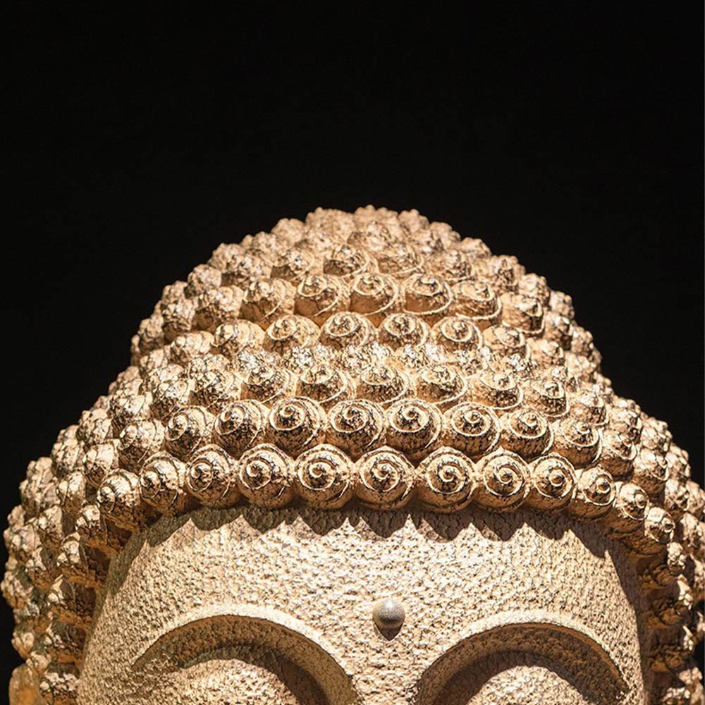 Statua in resina con testa di Buddha in meditazione, occhi chiusi, decorazione zen per la casa, 42*30*30 cm