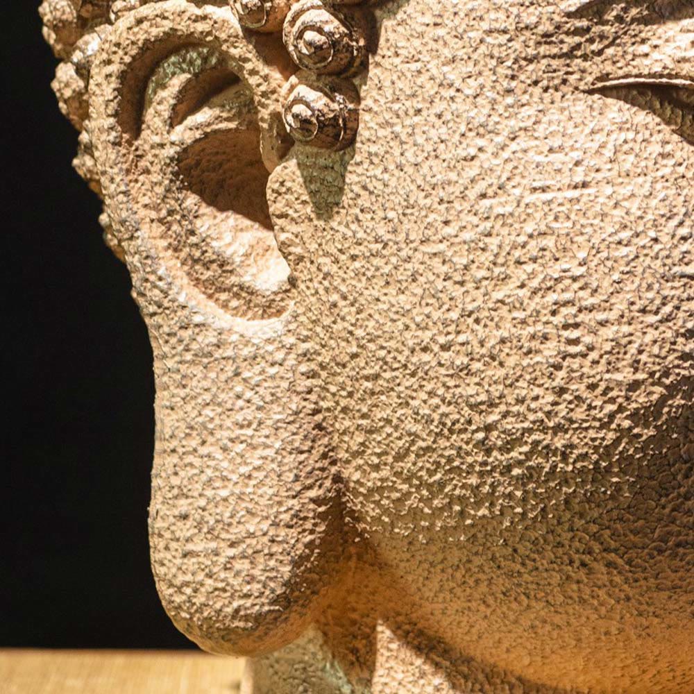 Statua in resina con testa di Buddha in meditazione, occhi chiusi, decorazione zen per la casa, 42*30*30 cm