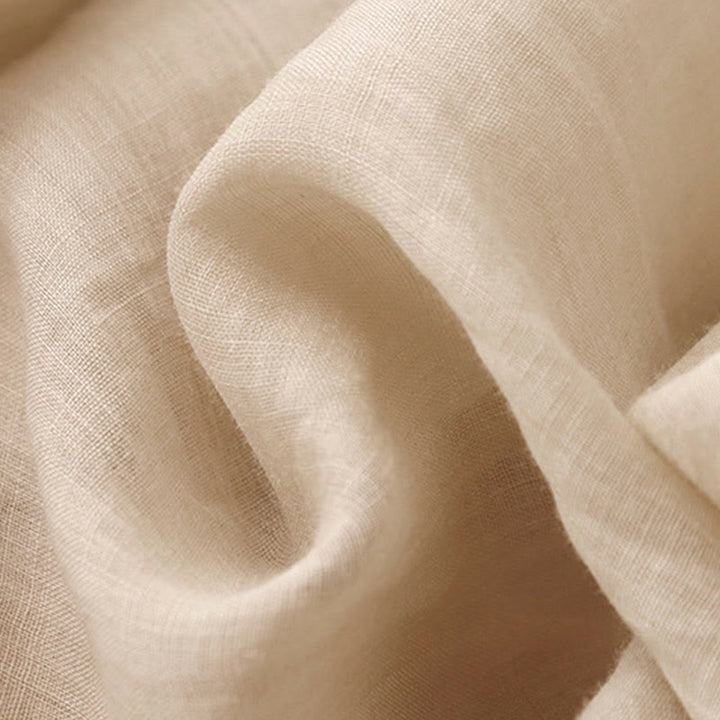 Pantaloni larghi da donna in cotone e lino con tasche, con elastico in vita e ricamo geometrico Buddha Stones - image 19