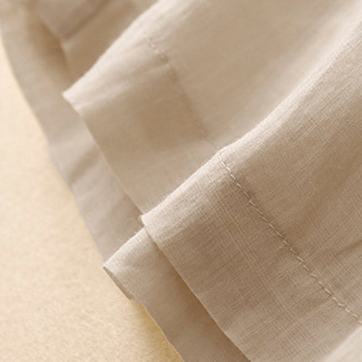 Pantaloni larghi da donna in cotone e lino con tasche, con elastico in vita e ricamo geometrico Buddha Stones - image 18