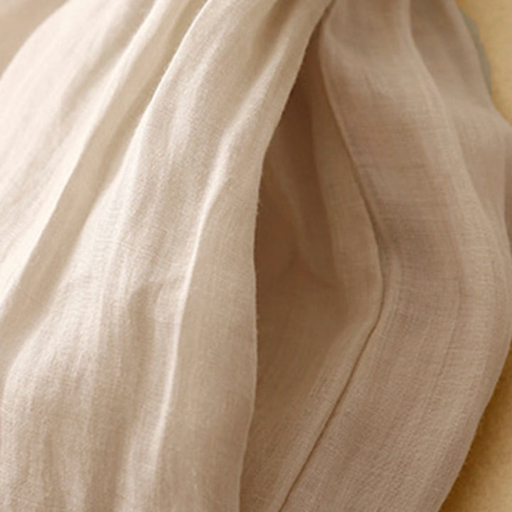 Pantaloni larghi da donna in cotone e lino con tasche, con elastico in vita e ricamo geometrico Buddha Stones - image 14