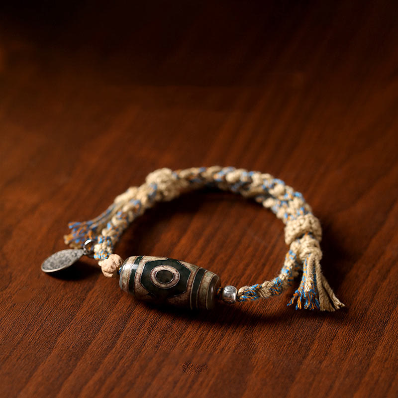 Bracciale intrecciato con Buddha Stones per la protezione della ricchezza