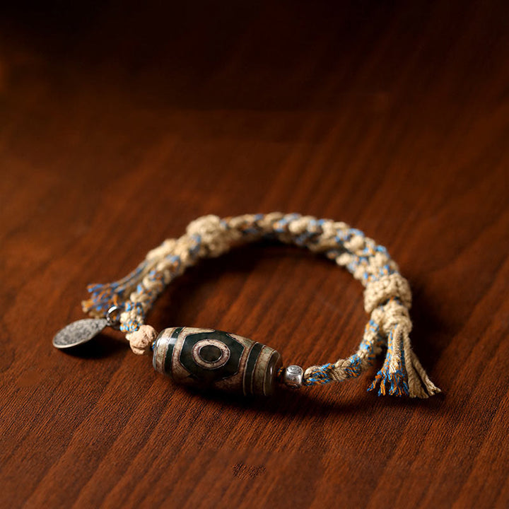 Bracciale intrecciato con Buddha Stones per la protezione della ricchezza