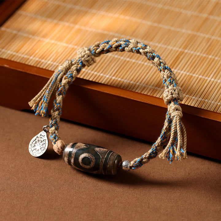 Bracciale intrecciato con Buddha Stones per la protezione della ricchezza
