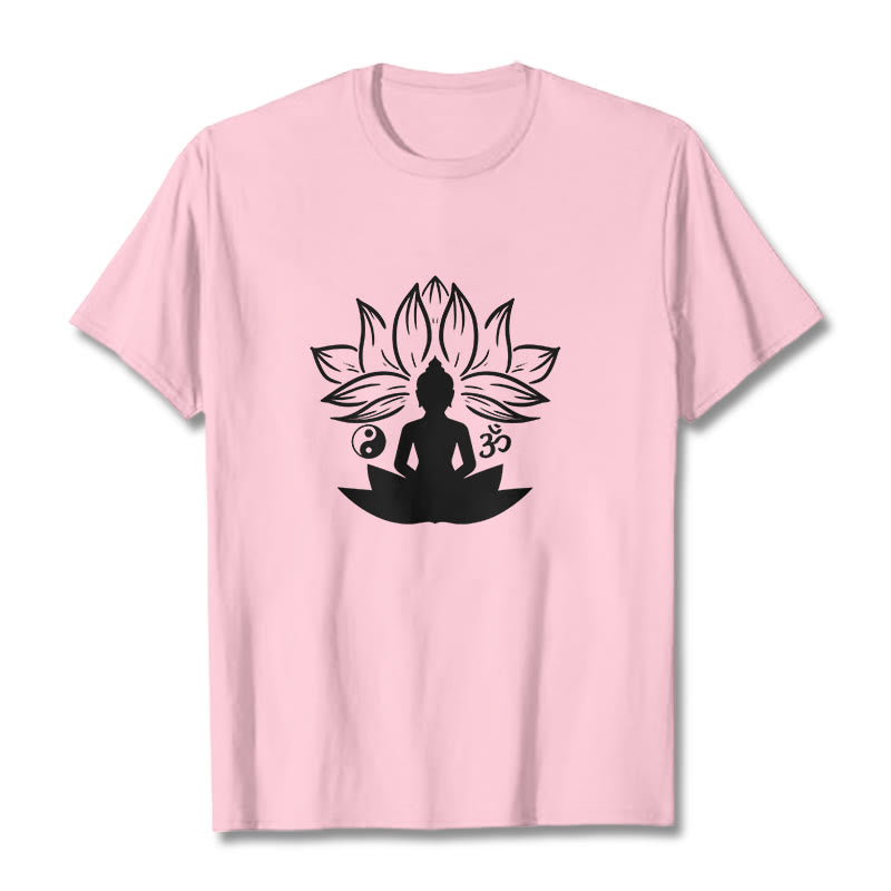 Buddha Stones con statua di Buddha seduta con loto e meditazione, pietre di Buddha Om Yin Yang - Rosa chiaro - 2XL - image 12