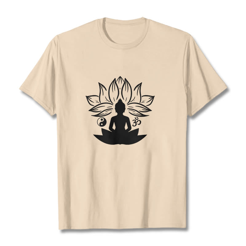 Buddha Stones con statua di Buddha seduta con loto e meditazione, pietre di Buddha Om Yin Yang - Biscotto - 2XL - image 8