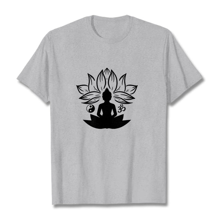 Buddha Stones con statua di Buddha seduta con loto e meditazione, pietre di Buddha Om Yin Yang - Grigio chiaro - 2XL - image 19