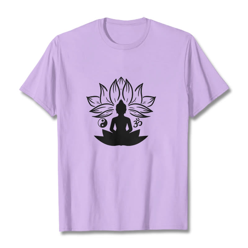 Buddha Stones con statua di Buddha seduta con loto e meditazione, pietre di Buddha Om Yin Yang - Prugna - 2XL - image 16