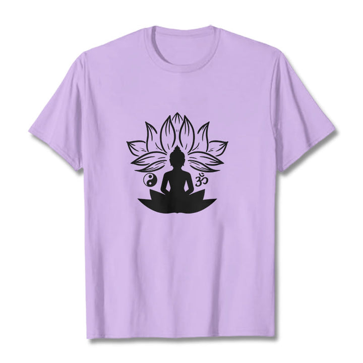 Buddha Stones con statua di Buddha seduta con loto e meditazione, pietre di Buddha Om Yin Yang - Prugna - 2XL - image 16