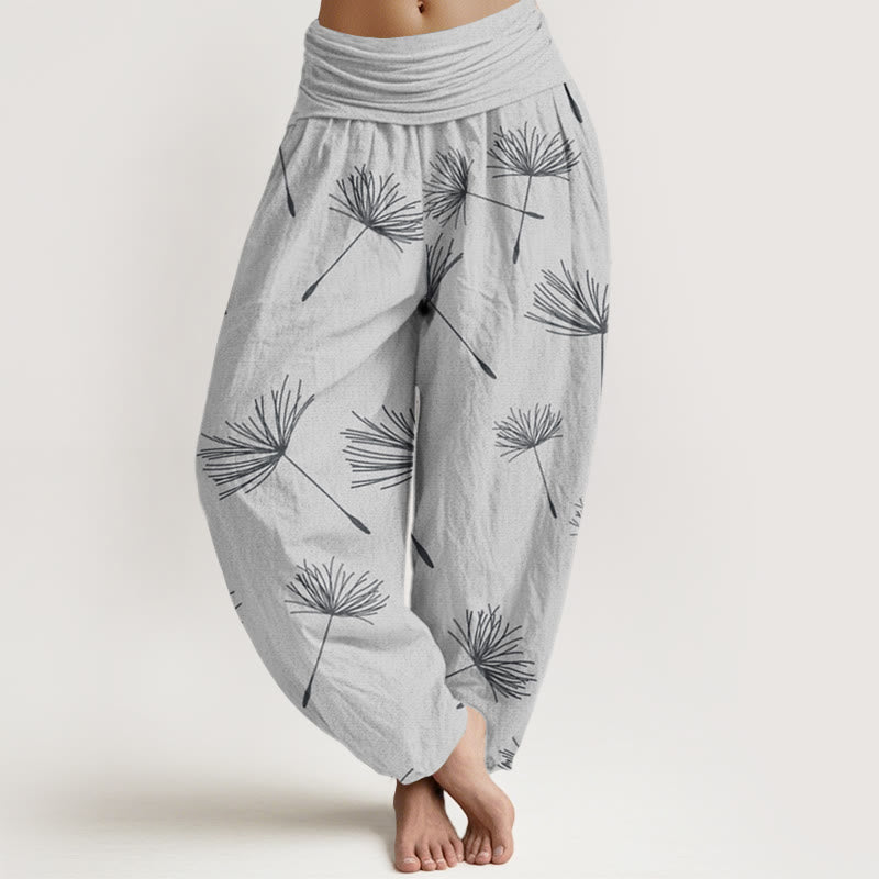 Pantaloni harem da donna con elastico in vita, modello Buddha Stones Casual Cdrifting Dandelion Seeds - Gainsboro - US22, UK/AU26, EU54 (6XL) - image 5