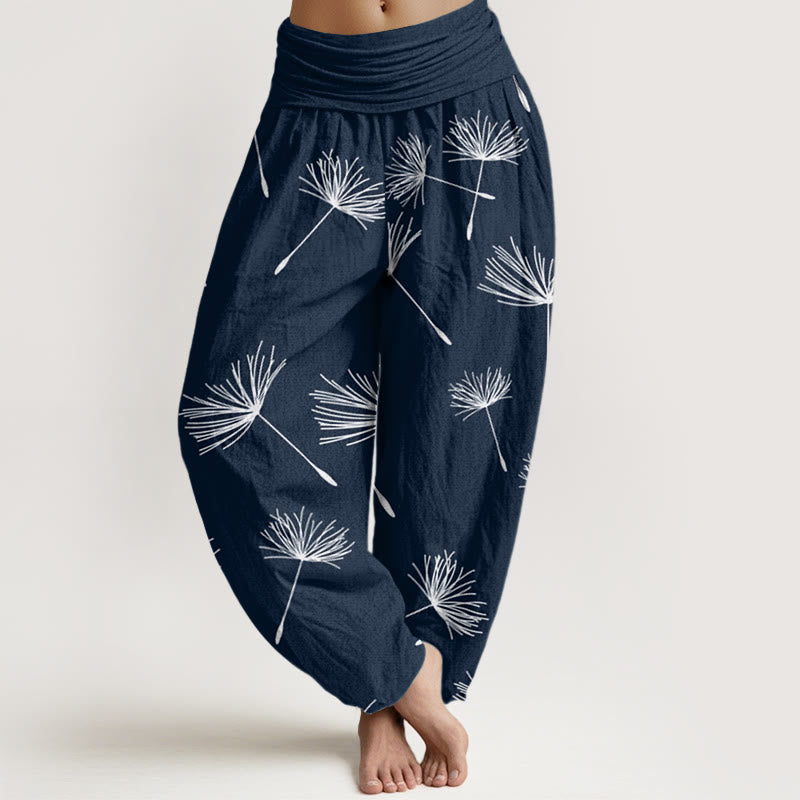 Pantaloni harem da donna con elastico in vita, modello Buddha Stones Casual Cdrifting Dandelion Seeds - Blu notte - US22, UK/AU26, EU54 (6XL) - image 8