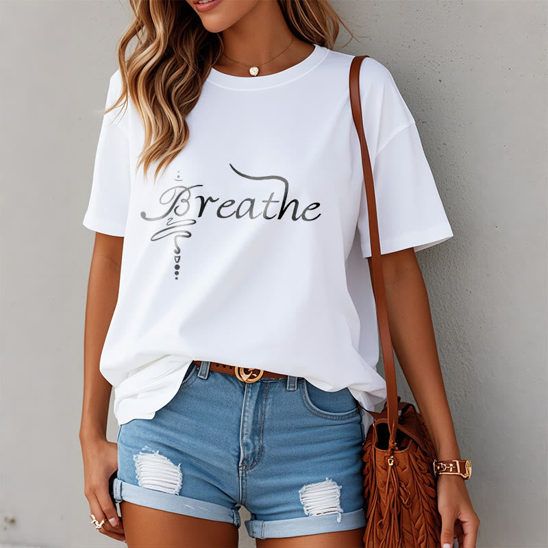 Maglietta Buddha Stones Breathe Word Tee - image 8