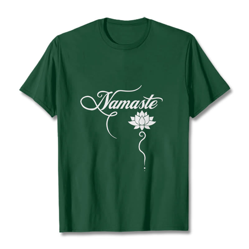 Maglietta Buddha Stones HELLO Hindi Lotus - Verde foresta - 2XL - image 1