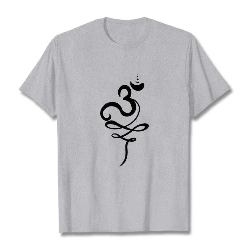 T-shirt con maglietta in sanscrito OM Buddha Stones - Grigio chiaro - 2XL - image 19
