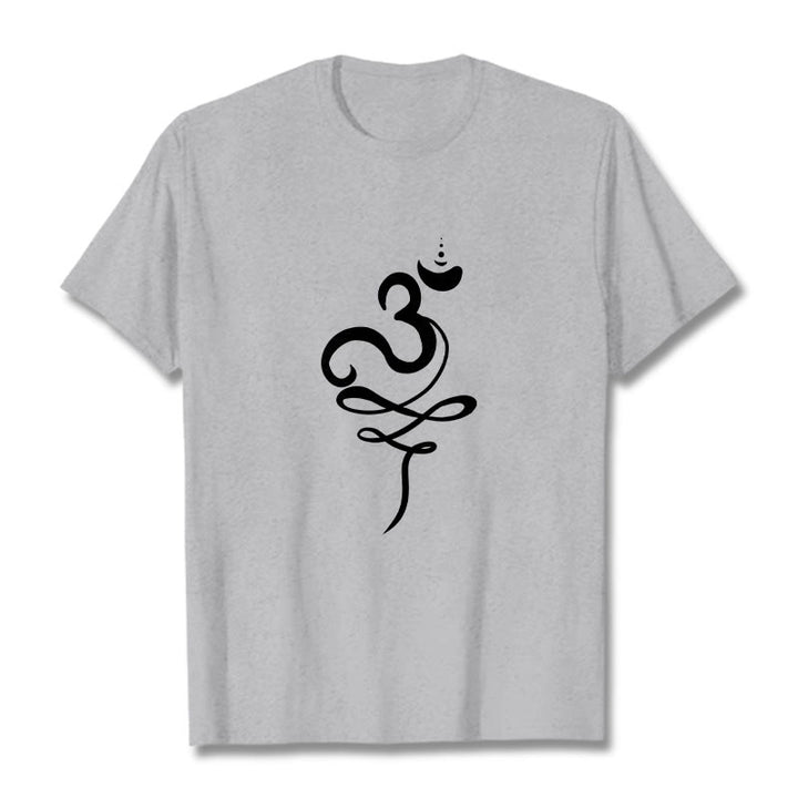 T-shirt con maglietta in sanscrito OM Buddha Stones - Grigio chiaro - 2XL - image 19