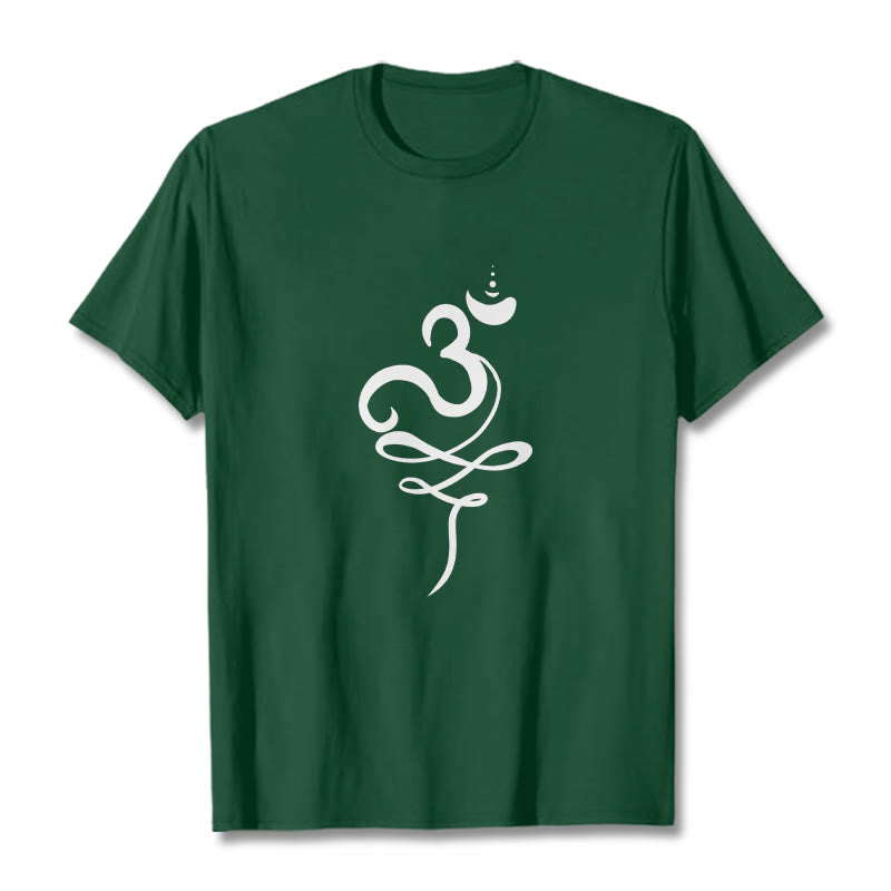 T-shirt con maglietta in sanscrito OM Buddha Stones - Verde foresta - 2XL - image 11